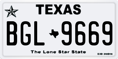 TX license plate BGL9669