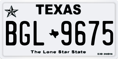 TX license plate BGL9675