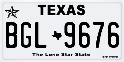 TX license plate BGL9676