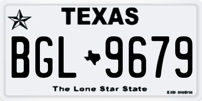 TX license plate BGL9679