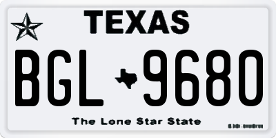 TX license plate BGL9680
