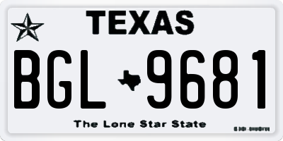 TX license plate BGL9681
