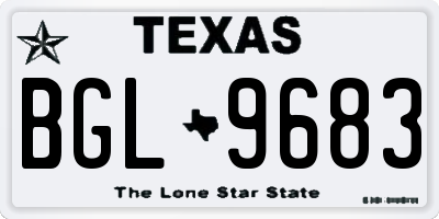 TX license plate BGL9683