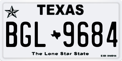 TX license plate BGL9684