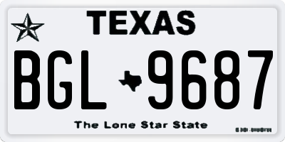 TX license plate BGL9687
