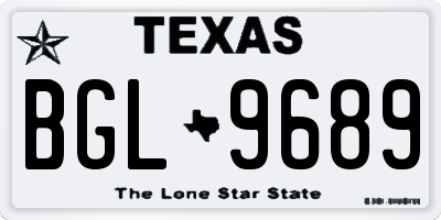 TX license plate BGL9689