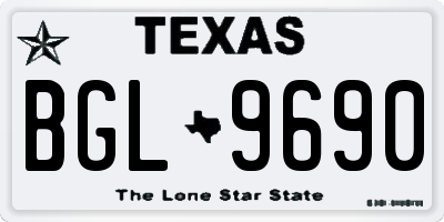 TX license plate BGL9690
