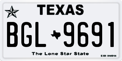 TX license plate BGL9691