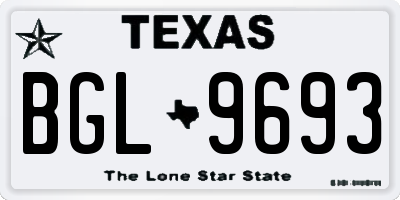 TX license plate BGL9693
