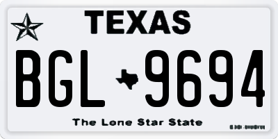 TX license plate BGL9694