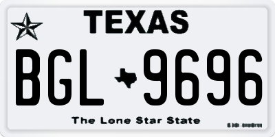 TX license plate BGL9696