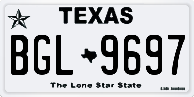 TX license plate BGL9697