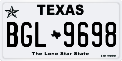 TX license plate BGL9698