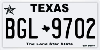 TX license plate BGL9702