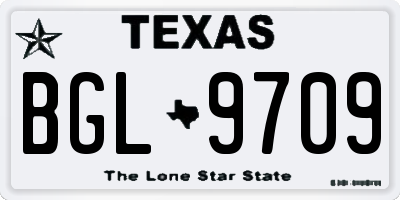 TX license plate BGL9709