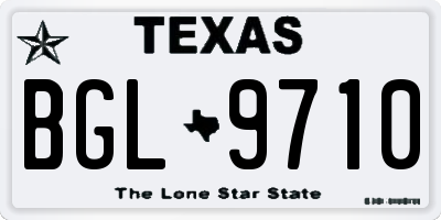 TX license plate BGL9710
