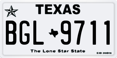 TX license plate BGL9711
