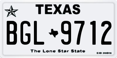 TX license plate BGL9712