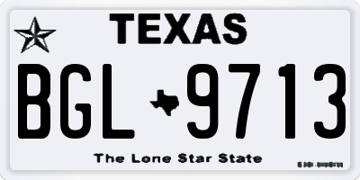 TX license plate BGL9713