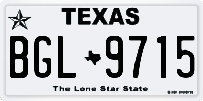 TX license plate BGL9715