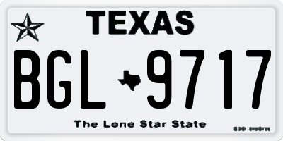 TX license plate BGL9717