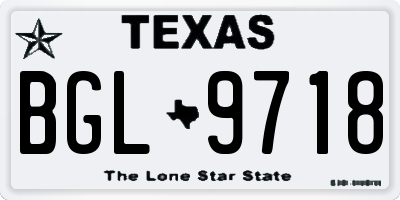 TX license plate BGL9718