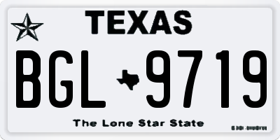 TX license plate BGL9719