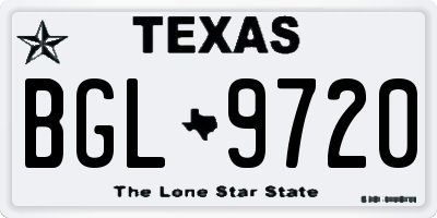 TX license plate BGL9720