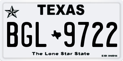 TX license plate BGL9722