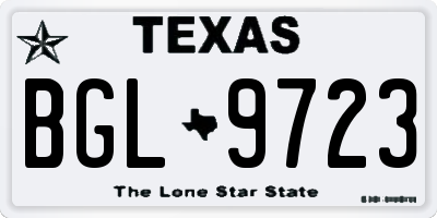 TX license plate BGL9723