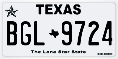 TX license plate BGL9724