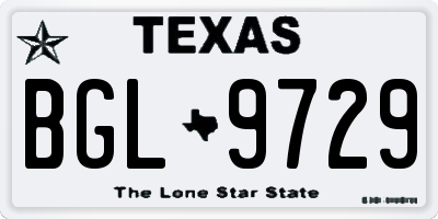 TX license plate BGL9729