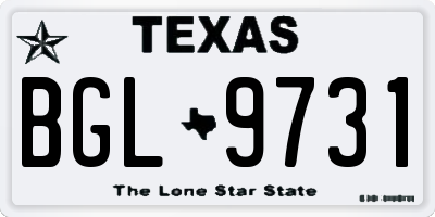 TX license plate BGL9731