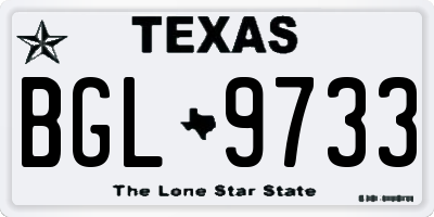 TX license plate BGL9733