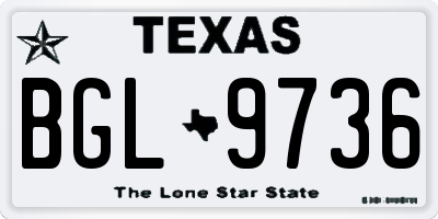TX license plate BGL9736
