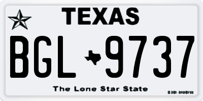 TX license plate BGL9737