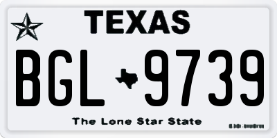 TX license plate BGL9739