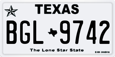 TX license plate BGL9742