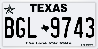 TX license plate BGL9743