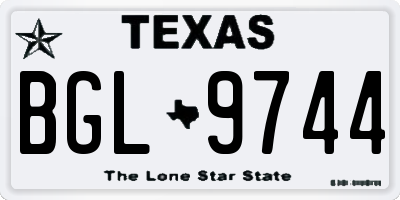 TX license plate BGL9744
