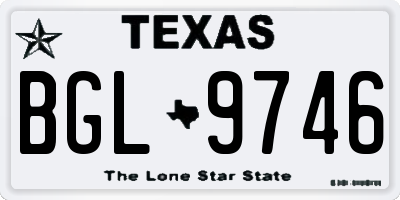 TX license plate BGL9746