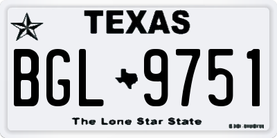 TX license plate BGL9751