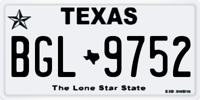 TX license plate BGL9752