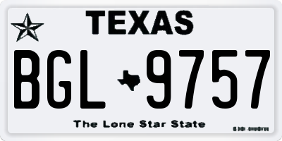 TX license plate BGL9757