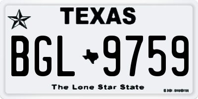 TX license plate BGL9759