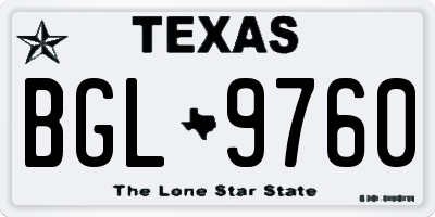 TX license plate BGL9760