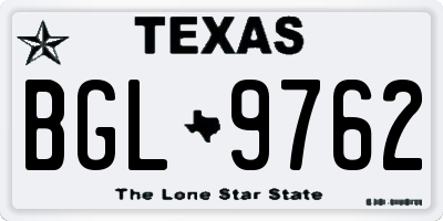 TX license plate BGL9762