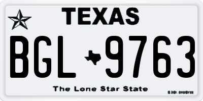 TX license plate BGL9763