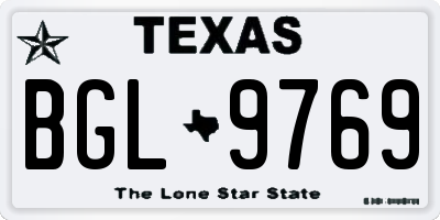 TX license plate BGL9769