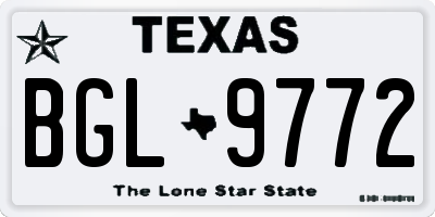 TX license plate BGL9772